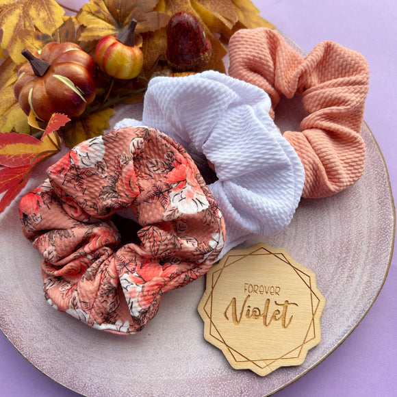 Peach Roses Scrunchie Collection