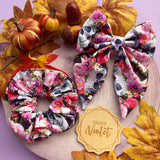 Floral Skulls Scrunchie