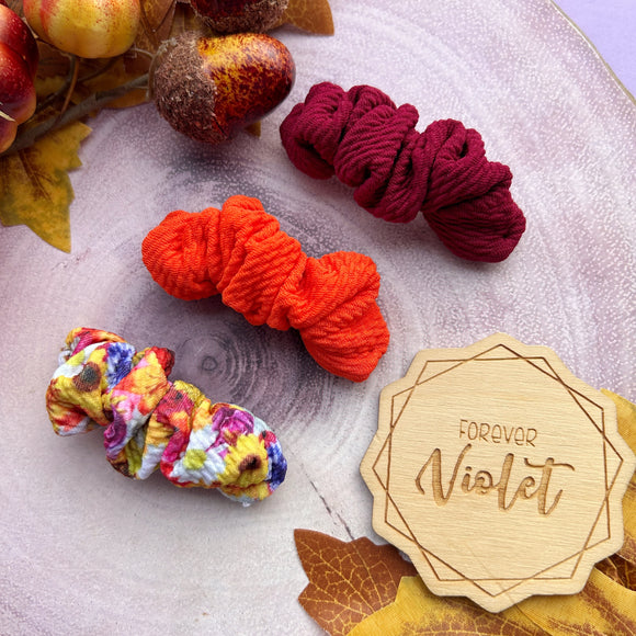 Autumn Blooms Scrunchie Clip Set