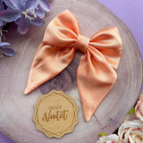 Peach Satin Power Bow