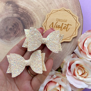 Vanilla Glitter Mini Bows